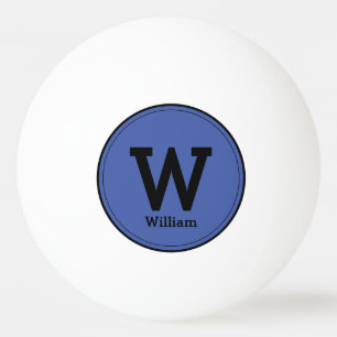 Enkel modern monogram Namn Classic Blue Pingisboll