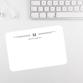 Enkel Modern Monogram Namn-familjens format Anteckningskort