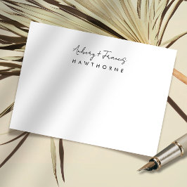 Enkel modern monogram par Bröllop Stationery Anteckningskort