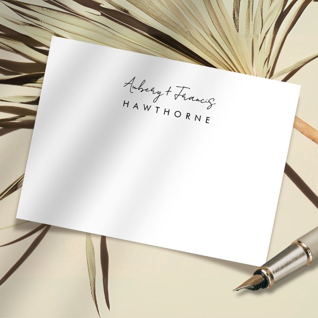 Enkel modern monogram par Bröllop Stationery Anteckningskort (Skapare uppladdad)