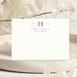 Enkel, modern monogram par initiala stadier anteckningskort