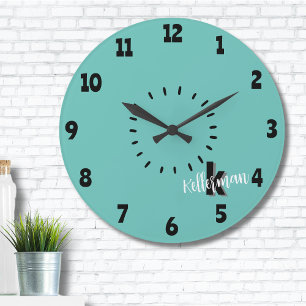 Enkel Modern Monogram Stor Klocka
