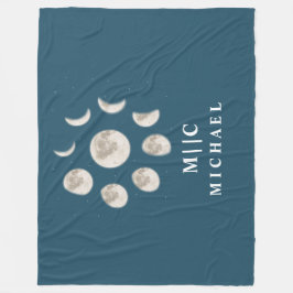 enkel modern monogrampersonlig fleecefilt