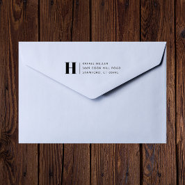 Enkel modern monogramReturadress Stämpel