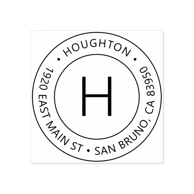 Enkel modern monogramReturadress Stämpel (Tryck)