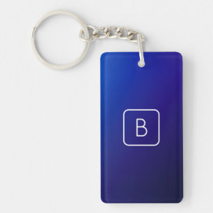 Enkel modern Mörk blått övertoning och monogram