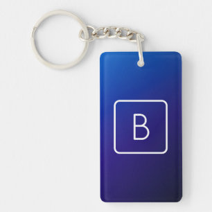 Enkel modern Mörk blått övertoning och monogram