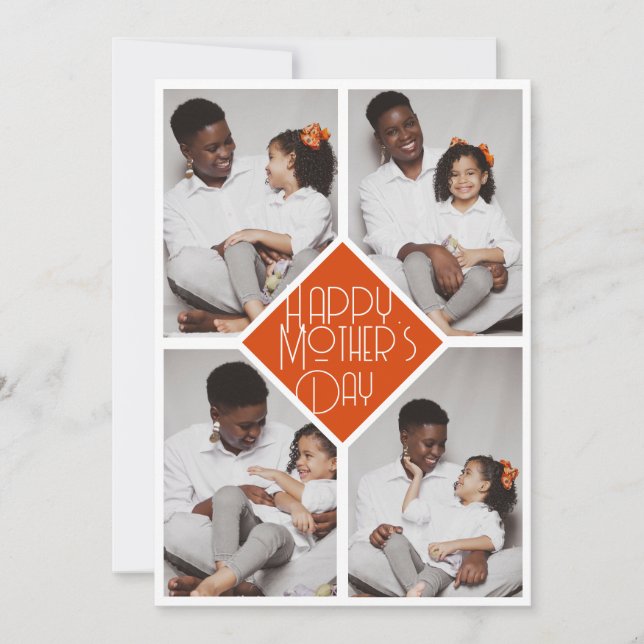 Enkel Modern mors dag-fotofamiljesamling Julkort (Framsida)
