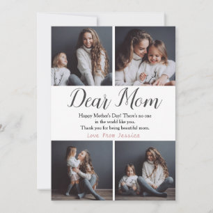 Enkel Modern mors dag-fotofamiljesamling Julkort