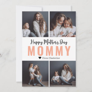 Enkel Modern mors dag-fotofamiljesamling Julkort