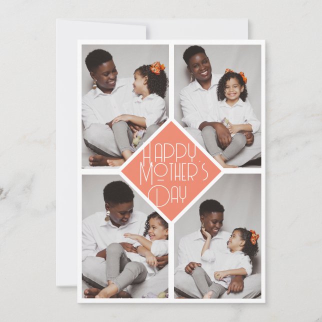 Enkel Modern mors dag-fotofamiljesamling Julkort (Framsida)