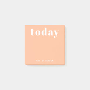 Enkel Modern Motiv Personlig Peach Post-it Block