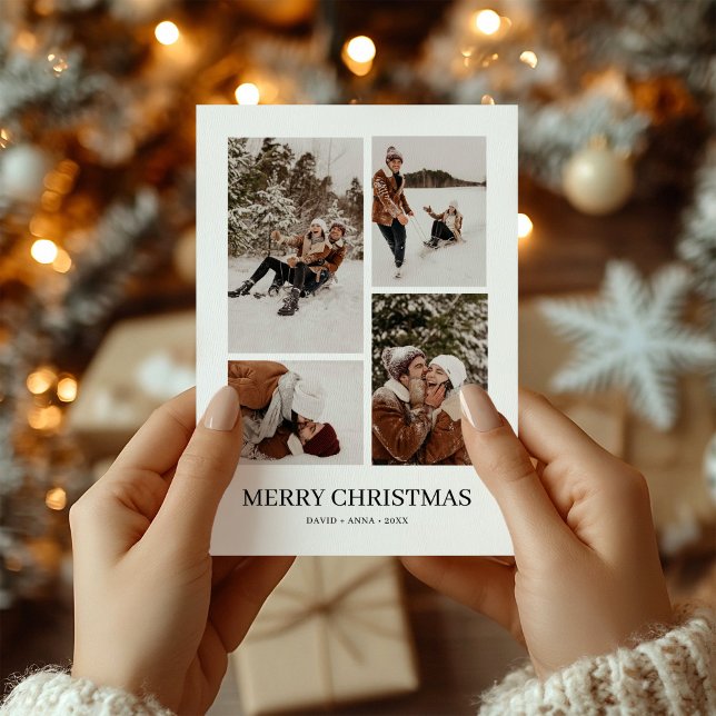 Enkel, modern multifoto-julkort julkort (Skapare uppladdad)