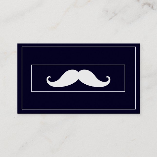 Enkel Modern Mustache Barber Shop Mini Business C Visitkort (Framsida)