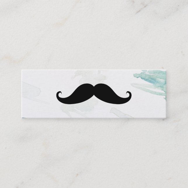 Enkel Modern Mustache Barber Shop Mini Business C Visitkort (Framsida)