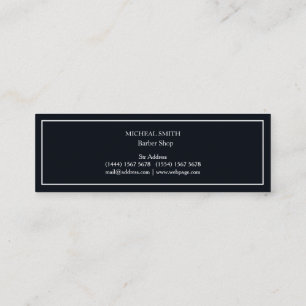 Enkel Modern Mustache Barber Shop Mini Business C Visitkort