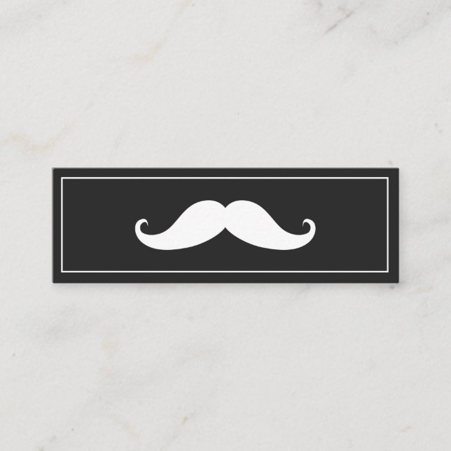 Enkel Modern Mustache Barber Shop Mini Business C Visitkort (Framsida)