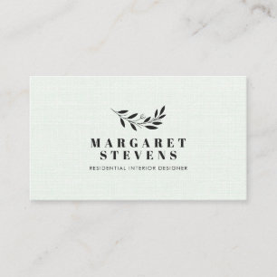 Enkel modern myntlinne grönt elegant gren logotyp visitkort