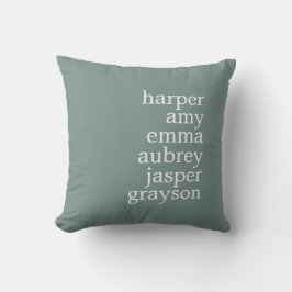Enkel Modern Namn Dusty-Grönt Kudde