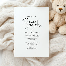 Enkel Modern Neutralt Baby Brunch-inbjudan Inbjudningar