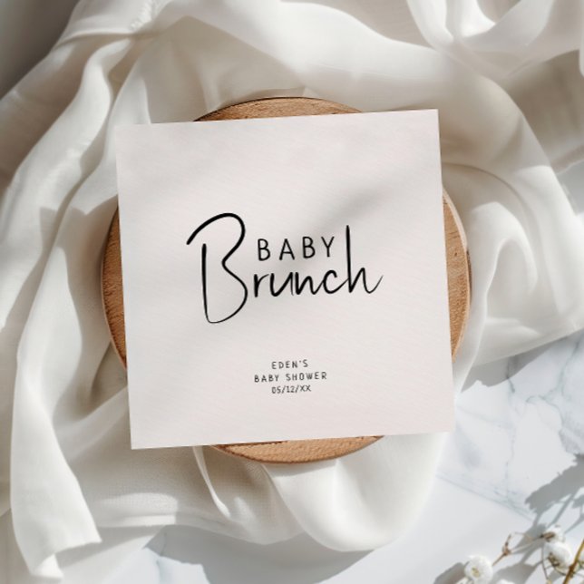 Enkel modern Neutralt Baby Brunch Napkins Pappersservett (Skapare uppladdad)