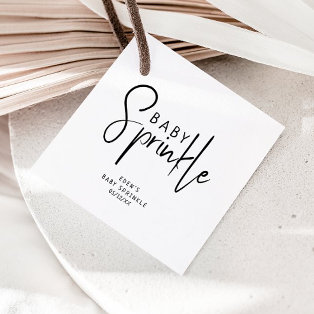 Enkel Modern Neutralt Baby Sprinkle Gåvor Etiketter (Skapare uppladdad)