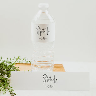 Enkel Modern Neutralt Baby Sprinkle Vattenflaskor Etikett