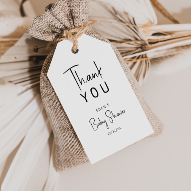 Enkel modern Neutralt, babyskor, Tack Presentetikett (Skapare uppladdad)