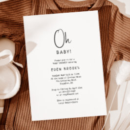 Enkel modern Neutralt Oh Baby! Baby Shower Inbjudningar