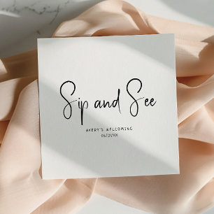 Enkel, modern Neutralt Sip och se blöjor Pappersservett