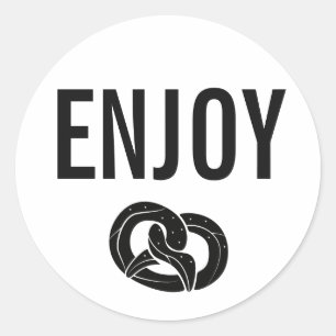 Enkel Modern njut av Pretzel Party Runt Klistermärke