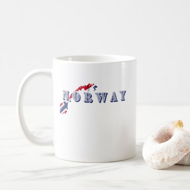 Enkel modern norge, norsk Brev Flagga Souveni Kaffemugg (Med munk)