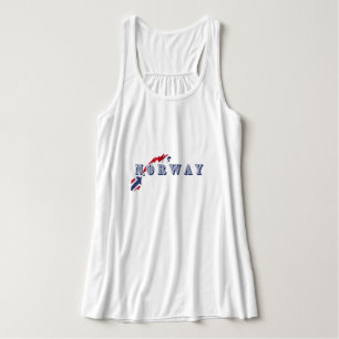 Enkel modern norge, norsk Brev Flagga Souveni Linne Med Racerback