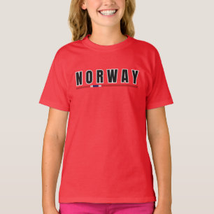 Enkel modern norge, norsk Brev Flagga Souveni T Shirt