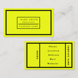 Enkel modern, nybörjande Gult Visitkort