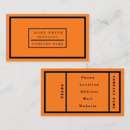 Enkel modern, nybörjande Orange Visitkort