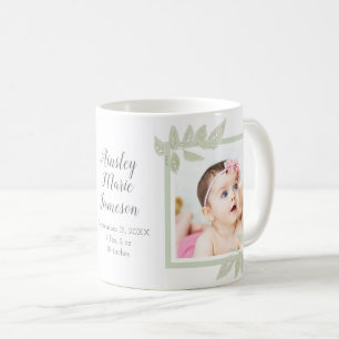 Enkel modern Nyfödd bebis-flicka 2 - födelseatte Kaffemugg