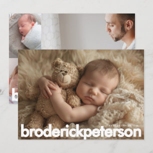 Enkel Modern Nyfödd Foto Födelse Meddelande