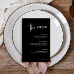 Enkel modern och minimalistisk | Black Bröllop Men<br><div class="desc">Den här eleganten är den svarta middagsmenyn i bröllop enkel och minimalistisk men ändå mycket snyggt på grund av det vita,  handskrivna skript och den rena layouten.</div>
