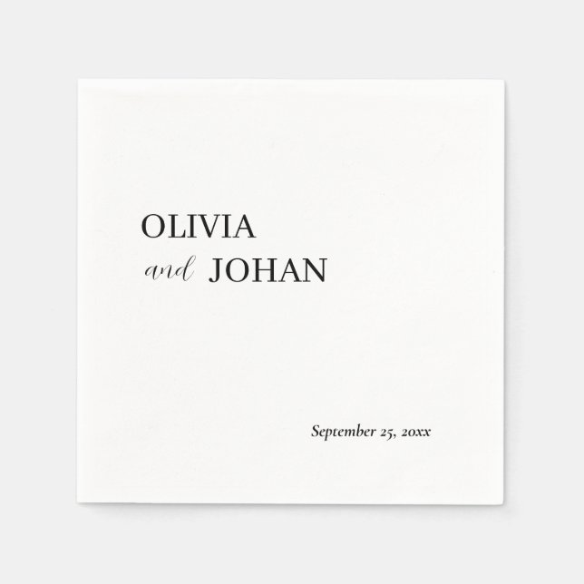 Enkel modern och minimalistisk | BRÖLLOP Pappersservett (Framsidan)