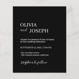 Enkel modern och minimalistisk | Bröllopsinbjudan Flygblad