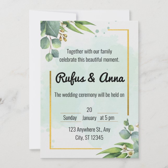 Enkel modern och minimalistisk inbjudningar (Framsida)