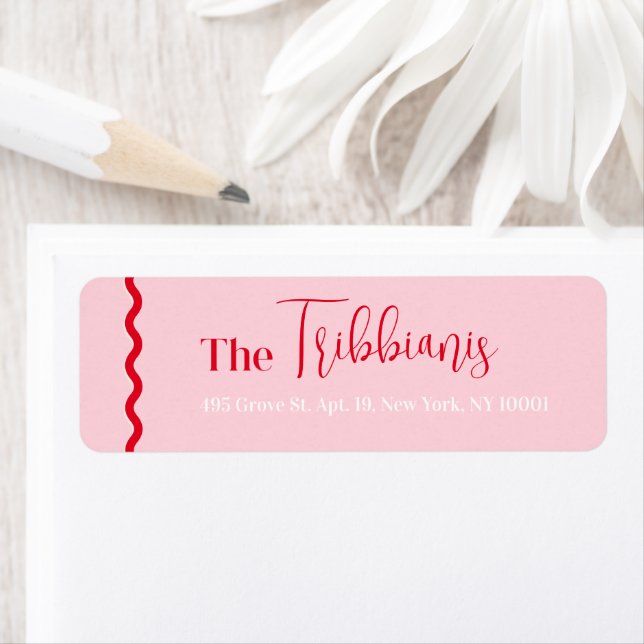 Enkel Modern och minimalistisk rosa etikett Returadress Etikett (Insitu)