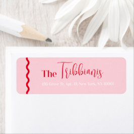 Enkel modern och minimalistisk Rosa-märkning Returadress Etikett