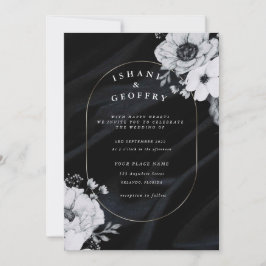 Enkel modern och minimalistisk | Svarta Bröllop Inbjudningar