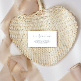 Enkel modern och minimalistisk | Uppgifter om Bröl Tilläggskort