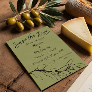 Enkel Modern Oliv grönt Olive Gren Spara Datumet
