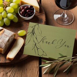 Enkel Modern Oliv grönt Olive Gren Tack Kort