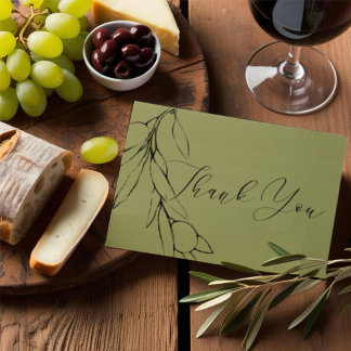 Enkel Modern Oliv grönt Olive Gren Tack Kort