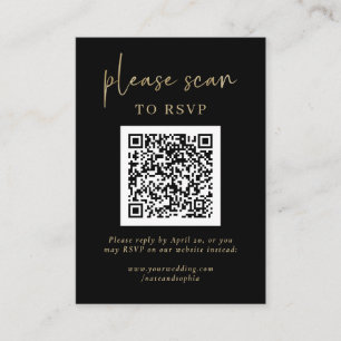Enkel modern OSA med QR-kod Guld och Svarta have Tilläggskort